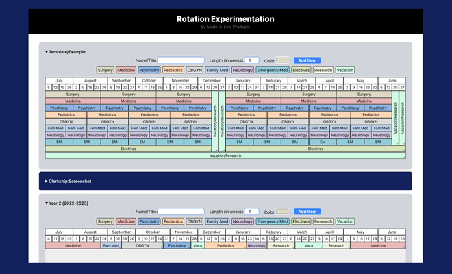 Medical School Tools Dashboard